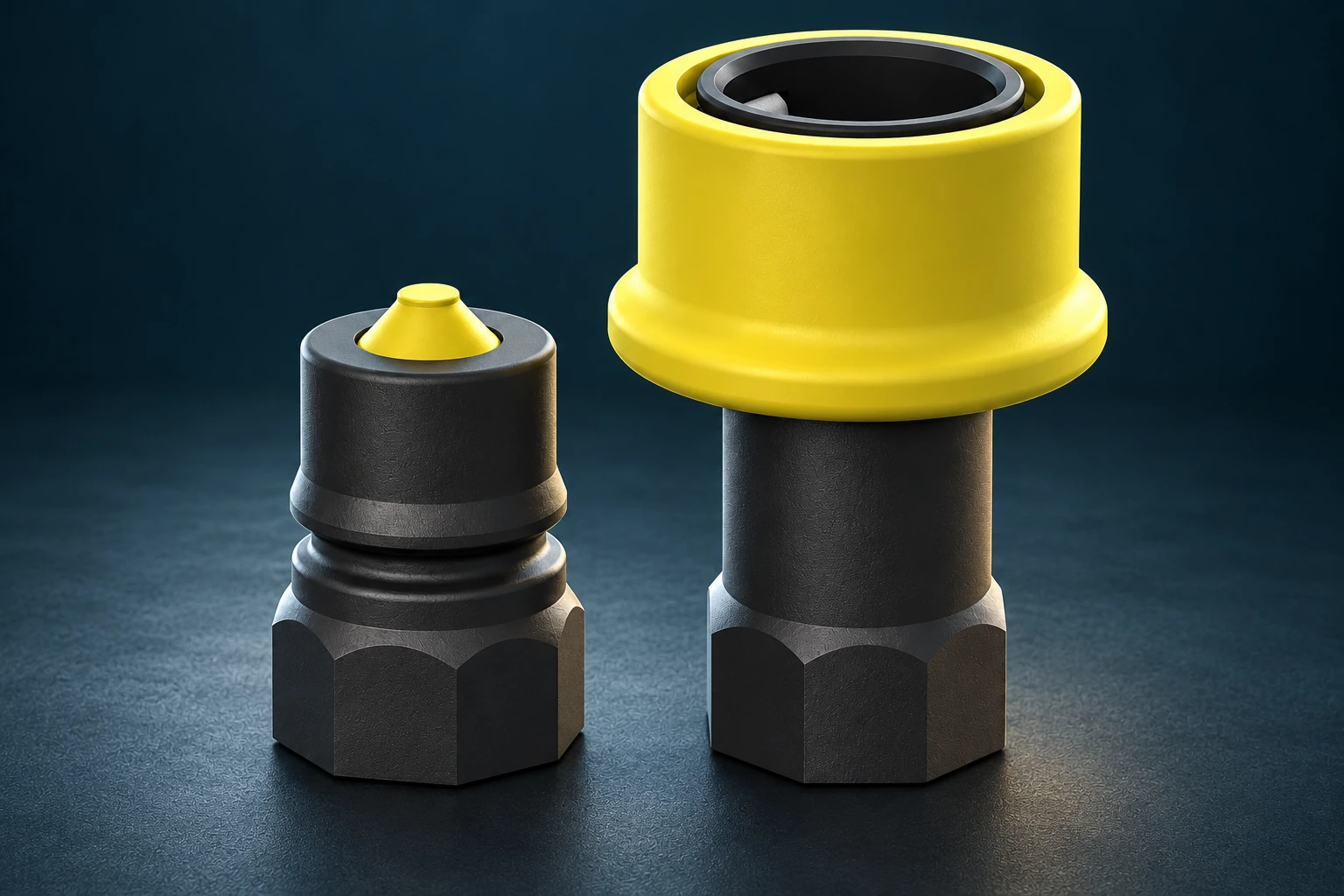 CPP Dry-Shut safety couplings with yellow locking controls
